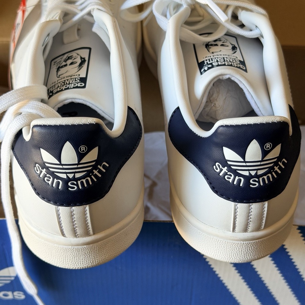 Adidas Stan Smith Navy White Women Size 9.5/ Q47224 Primegreen Tennis Shoes NEW